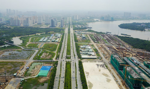 Bốn tuyến đường chính sẽ giúp khu đô thị Thủ Thiêm sớm hoàn thiện. Ảnh: Quỳnh Trần