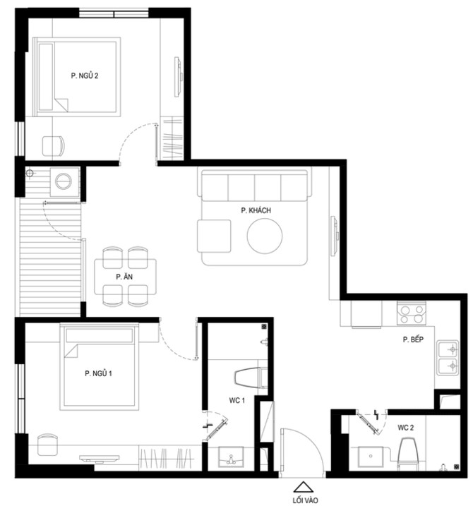 Hoàn thiện chung cư 71 m2 ở Hà Nội với 250 triệu