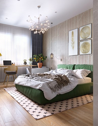 tao diem nhan sieu xinh voi noi that xanh la cay hinh 10