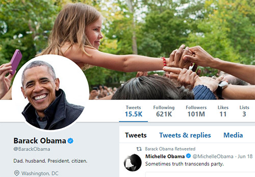 T&agrave;i khoản Twitter của &ocirc;ng Obama giảm khoảng 3 triệu người theo d&otilde;i.