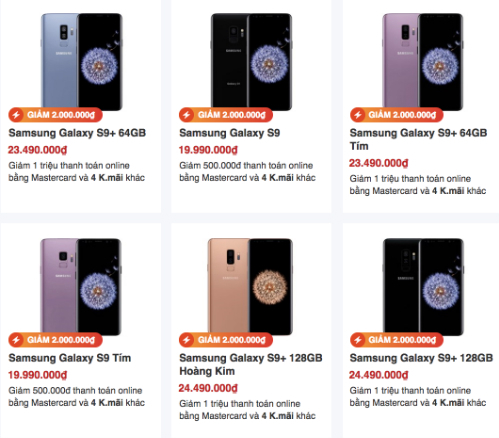 Giá Galaxy S9 chính hãng đang được hạ thấp nhiều so với niêm yết nhưng mỗi cửa hàng một mức.