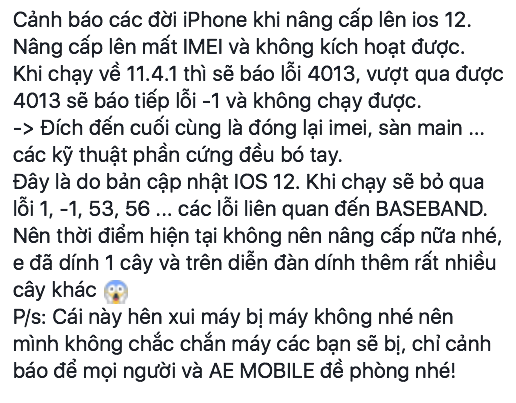 iPhone biến thành cục gạch sau khi nâng cấp iOS 12 - Ảnh 4. iPhone biến thành cục gạch sau khi nâng cấp iOS 12 - Ảnh 4.