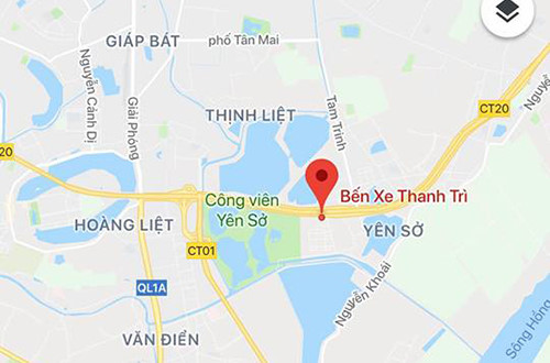 Bến xe Y&ecirc;n Sở (hay c&ograve;n gọi l&agrave; bến xe Thanh Tr&igrave;) nằm tr&ecirc;n v&agrave;nh đai 3 H&agrave; Nội.