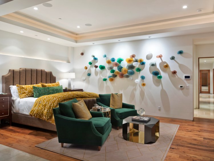 The home has 7,867 square feet of living space and is decorated in an airy and bright California style.