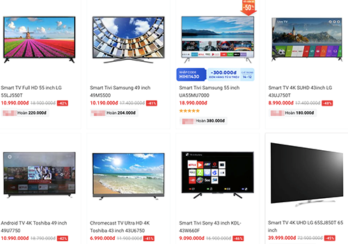 Gi&Atilde;&iexcl; b&Atilde;&iexcl;n c&aacute;&raquo;&sect;a&Acirc;&nbsp;nhi&aacute;&raquo;u model TV gi&aacute;&ordm;&pound;m m&aacute;&ordm;&iexcl;nh.