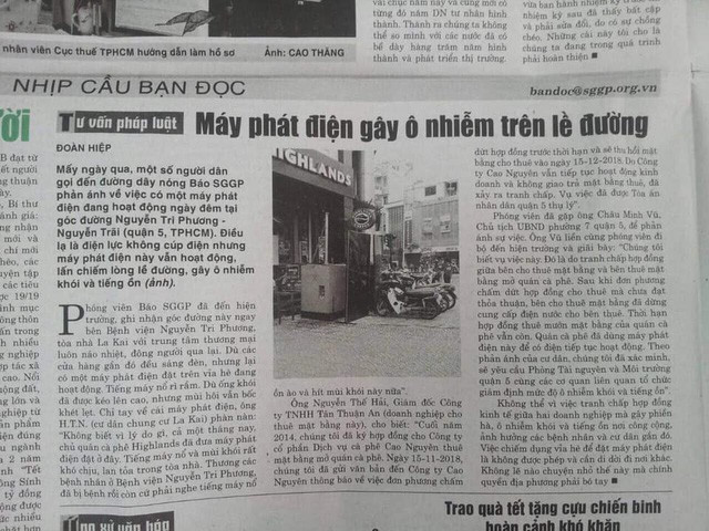 Tranh chấp mặt bằng Highlands Coffee: Bị đòi nhà, cắt điện nước, phải dùng tới máy phát điện - Ảnh 3. Tranh chấp mặt bằng Highlands Coffee: Bị đòi nhà, cắt điện nước, phải dùng tới máy phát điện - Ảnh 3.