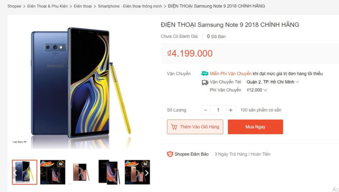iPhone, Galaxy Note9 gia 3 trieu dong tran lan Lazada, Shopee hinh anh 2