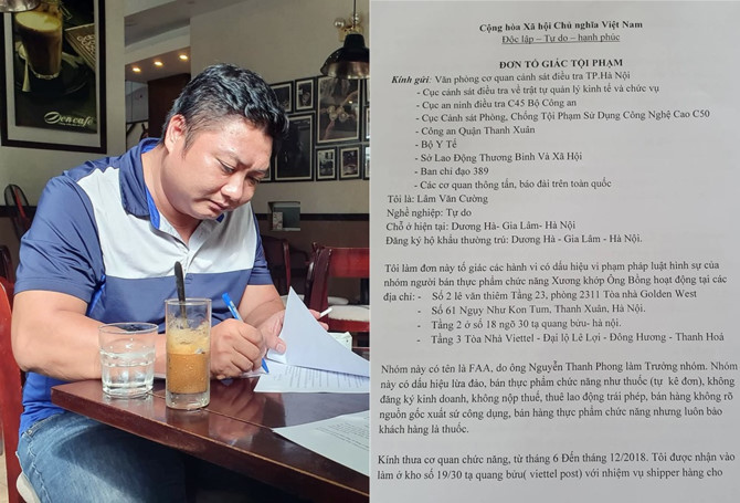 Anh L&acirc;m Văn Cường k&yacute; v&agrave;o l&aacute; đơn tố gi&aacute;c gửi b&aacute;o Lao Động.