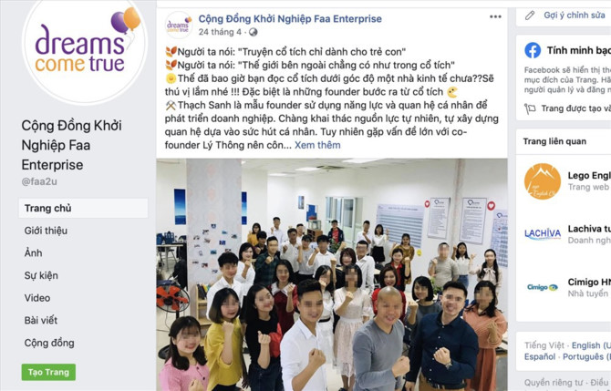 Một b&agrave;i viết k&egrave;m h&igrave;nh ảnh đặc trưng của Cộng đồng khởi nghiệp FAA.