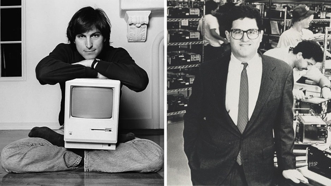 Steve Jobs (trái) và Michael Dell (phải). Ảnh: FT/Vox.