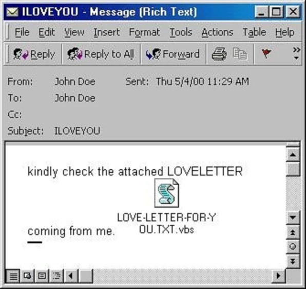 Ba loai virus may tinh tung am anh Microsoft va ca the gioi hinh anh 5 iloveyou_virus_fast_company.jpg