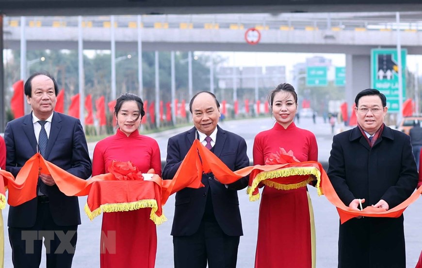 Chính thức thông xe nút giao vành đai 3 đường cao tốc Hà Nội - Hải Phòng