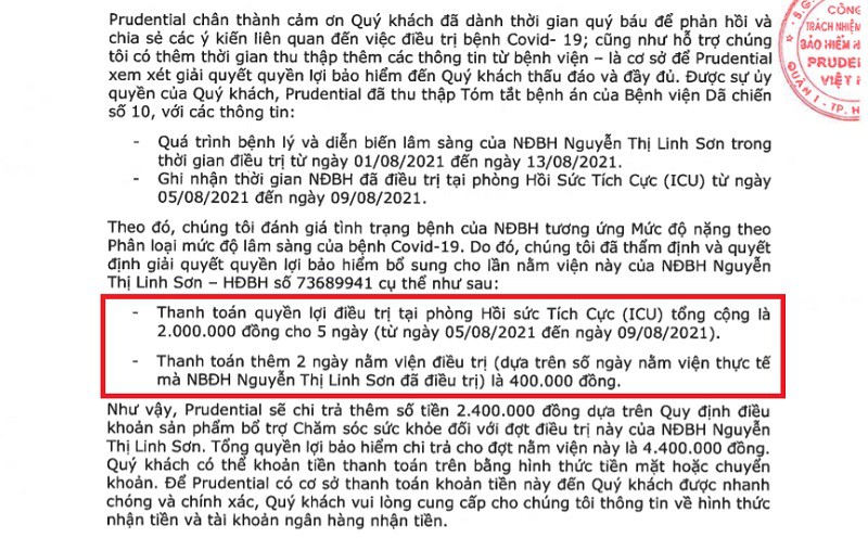 Vụ F0 tố Prudential cắt xén quyền lợi bảo hiểm điều trị COVID-19 đi đến hồi kết: Khách hàng “toàn thắng”