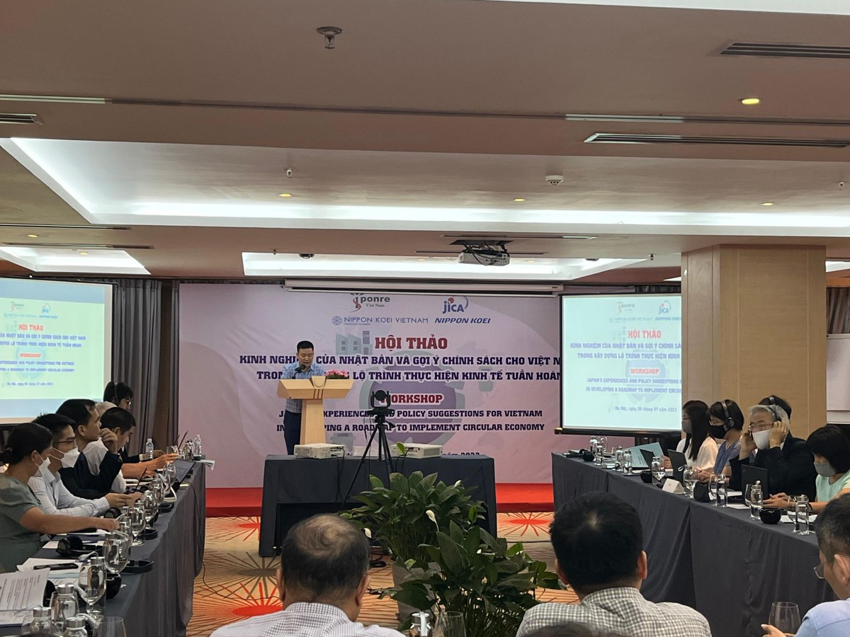 Hội thảo “Kinh nghiệm và đề xuất chính sách của Nhật Bản cho công tác xây dựng lộ trình thực hiện kinh tế tuần hoàn tại Việt Nam”.
