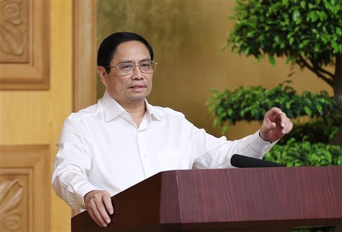 Thủ tướng Chính phủ Phạm Minh Chính phát biểu tại phiên họp - Ảnh: Dương Giang/TTXVN