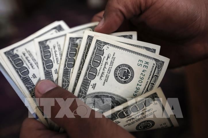Kiểm đồng USD tại một quầy đổi tiền ở Sanaa, Yemen. Ảnh: AFP/TTXVN