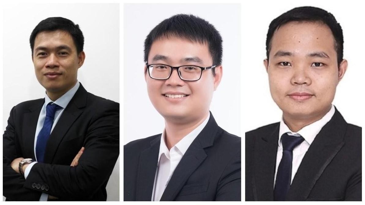 Từ trái qua: Ông Lê Đức Khánh, ông Trần Trương Mạnh Hiếu, ông Bùi Văn Huy