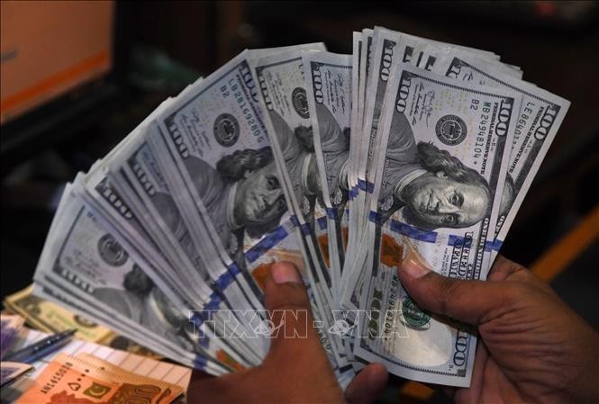 Kiểm tiền USD tại quầy giao dịch tiền tệ ở Pakistan Ảnh: AFP/ TTXVN