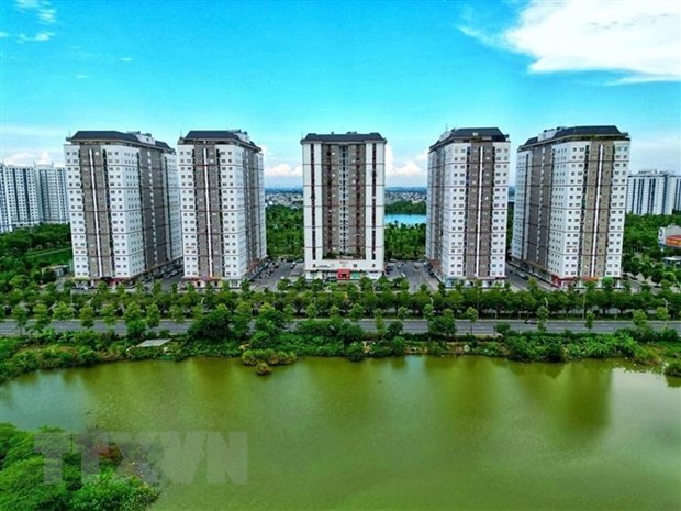 Các chung cư được xây dựng tại khu đô thị Thanh Hà, quận Hà Đông, Hà Nội. (Ảnh: Tuấn Anh/TTXVN)
